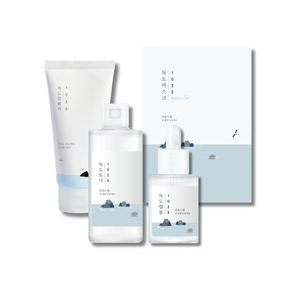 KIT DOKDO Hidratación (Limpiador + Tónico + Serum + Mascarillas 10 piezas) - Round Lab - NADAUN -