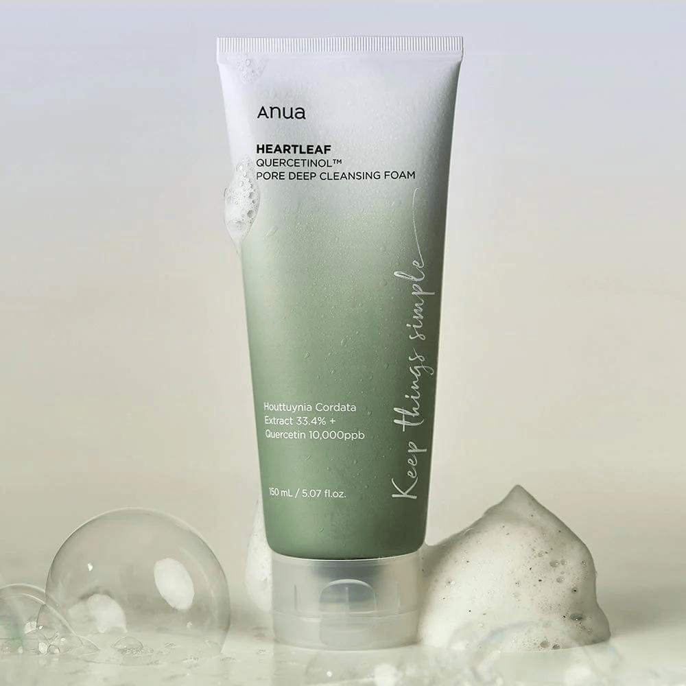 HEARTLEAF QUERCETINOL PORE DEEP CLEANSING FOAM 150ml (ESPUMA DE LIMPIEZA PROFUNDA PARA POROS) - ANUA - NADAUN - 8809640734427