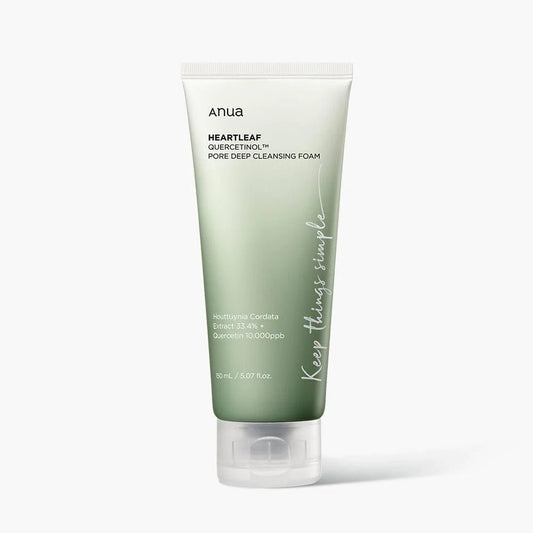 HEARTLEAF QUERCETINOL PORE DEEP CLEANSING FOAM 150ml (ESPUMA DE LIMPIEZA PROFUNDA PARA POROS) - ANUA - NADAUN - 8809640734427