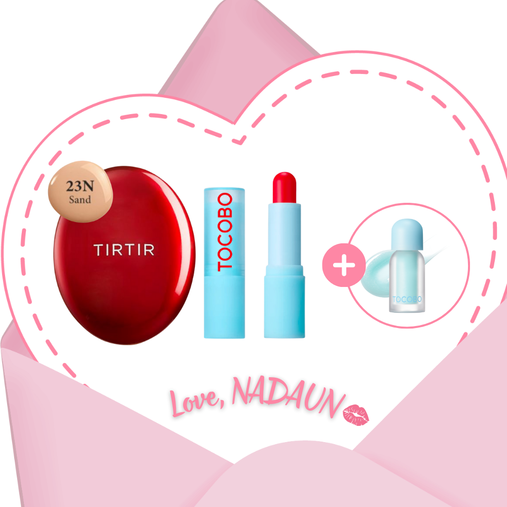 Tirtir Red Cushion 23N Sand +  TOCOBO Bálsamo Labial 011 Flush cherry