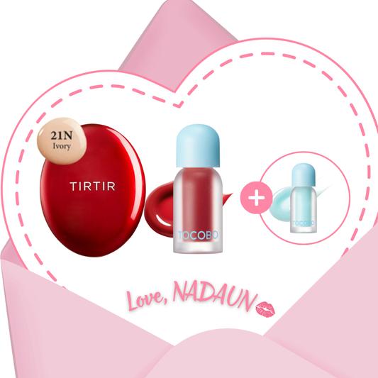 Tirtir Red Cushion 21N Ivory +  TOCOBO Lip Oil Rosy Girl 4g