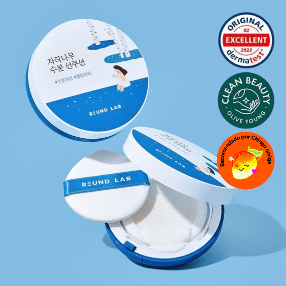 Birch juice moisturizing sun cushion Duo (2 piezas) - Round Lab - NADAUN - 