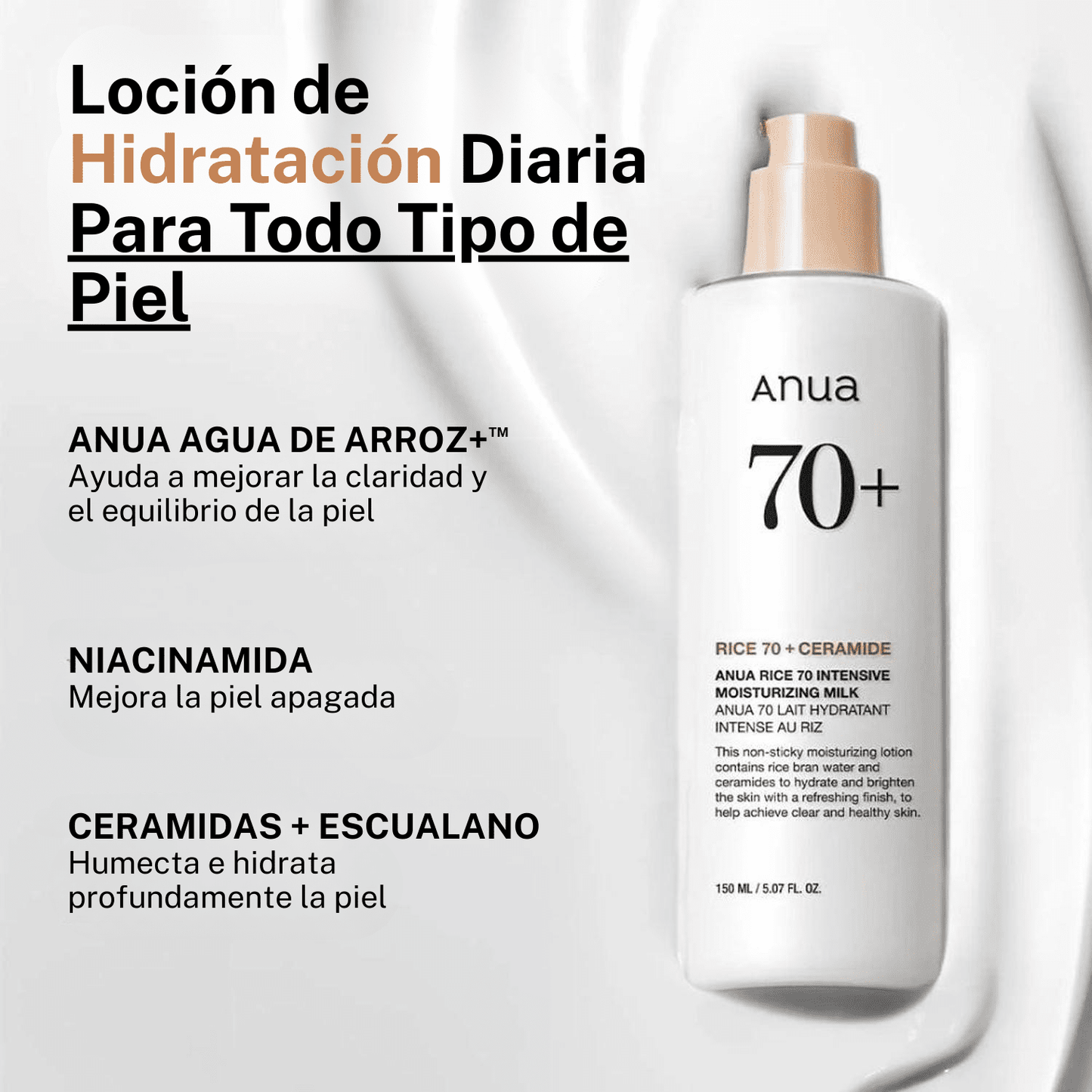 Rice 70 Intensive Moisturizing Milk 150ml - ANUA - NADAUN - 8809640735608