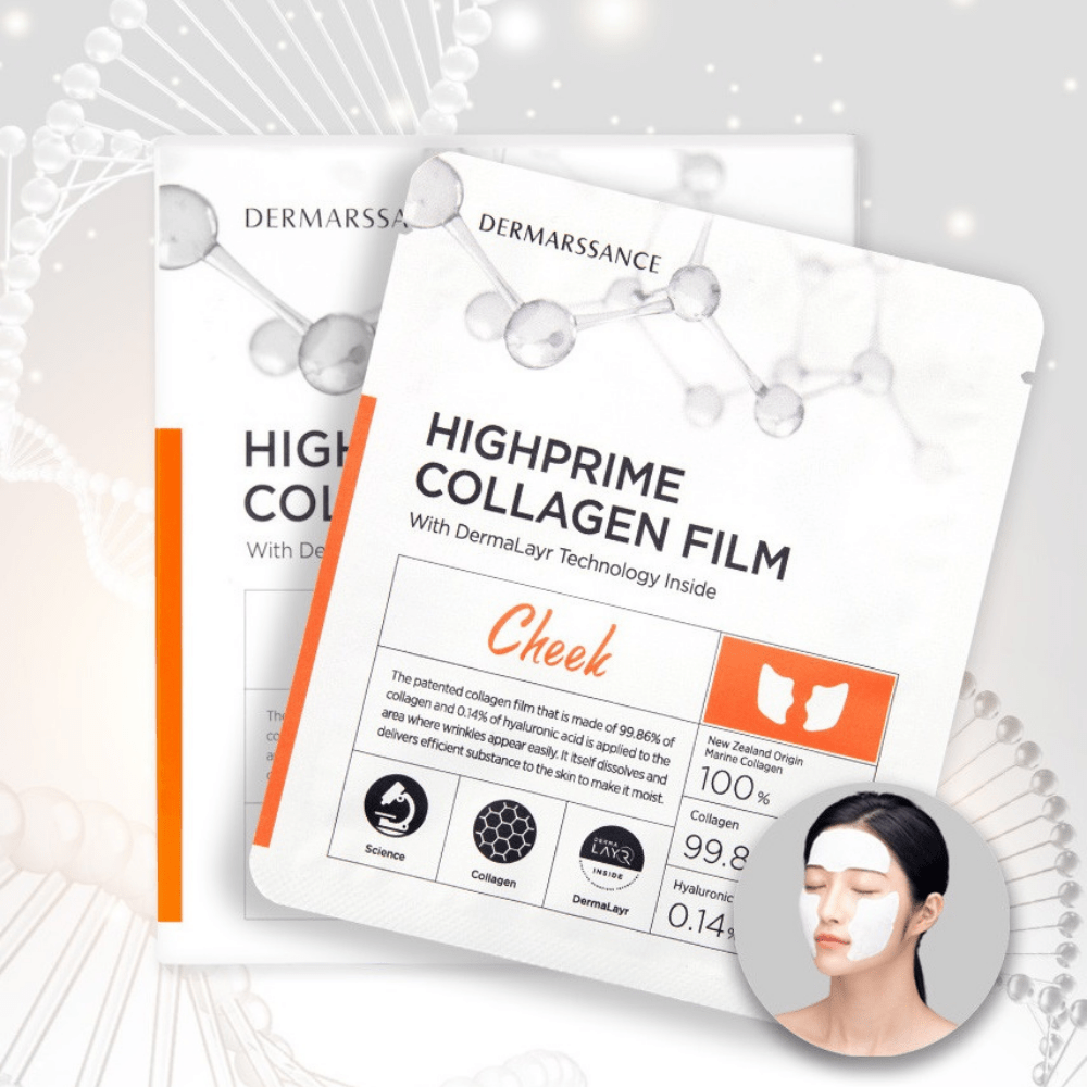 Collagen Flim CHEEK 3 piezas_15 unidades(Mascarilla de colágeno-para el rostro)+Collagen Mist(Regalo) - DERMARSSANCE - NADAUN -