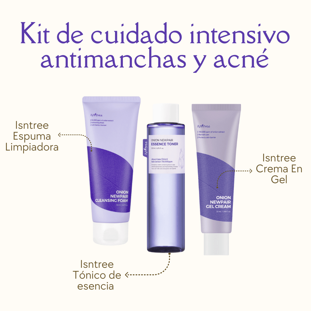[KIT Antimanchas] Onion Limpiador + Tónico + Crema en gel - Isntree - NADAUN - 
